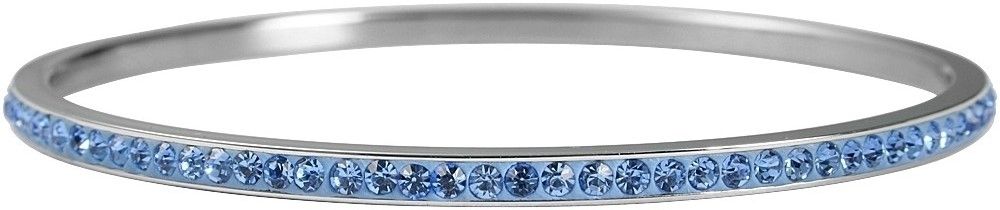 Akzent Armreif aus Edelstahl mit Zirkonia – Silberfarben und Blau