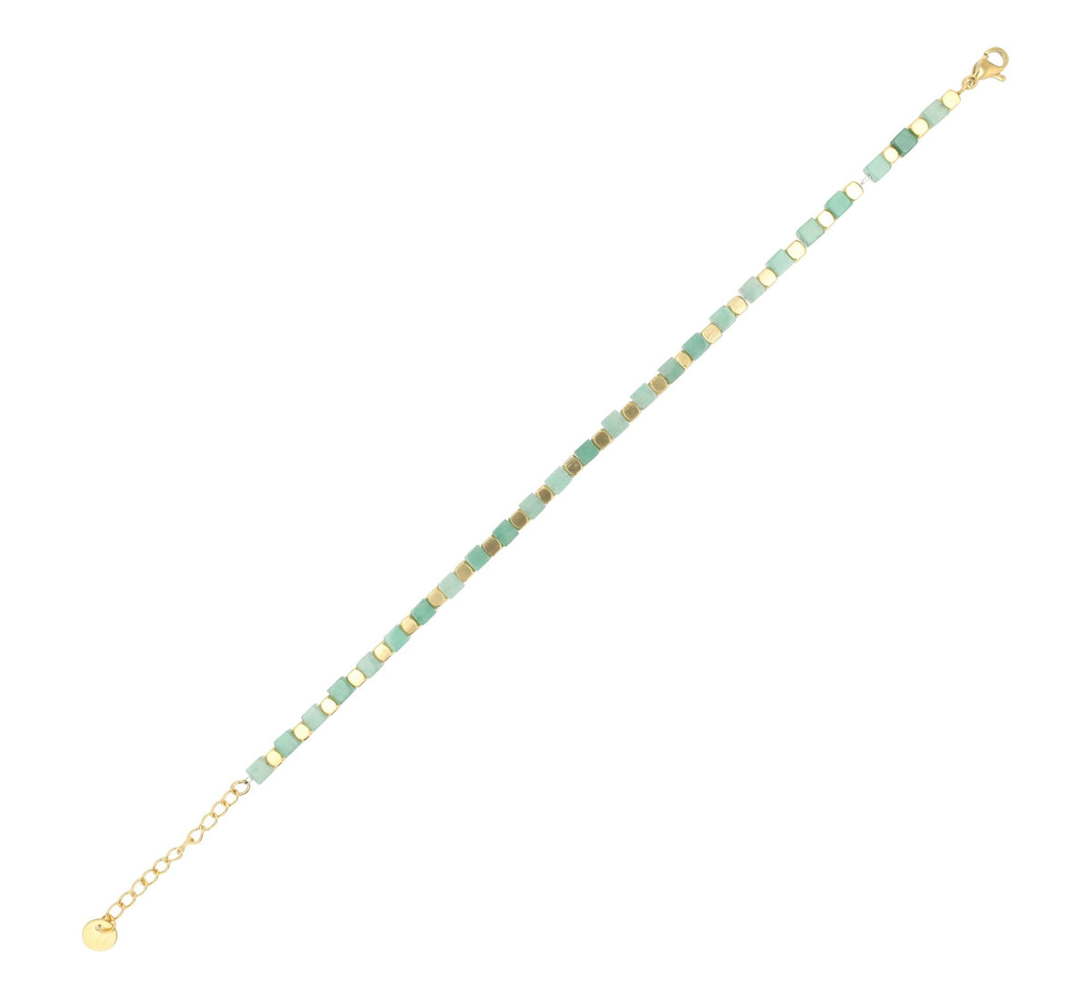 "Trix" Armband | Edelstahl & grüner Aventurin | goldfarben | 17,5 + 3 cm | Akzent