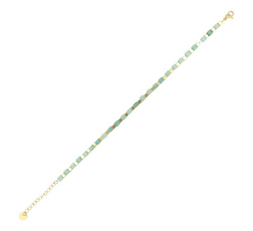 "Trix" Armband | Edelstahl & grüner Aventurin | goldfarben | 17,5 + 3 cm | Akzent