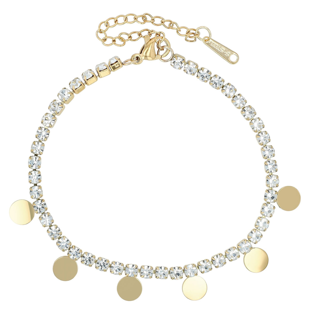 Taline Edelstahl-Tennisarmband mit Gravurplättchen | Gold | Akzent