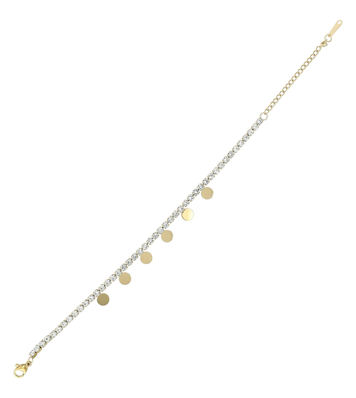 Taline Edelstahl-Tennisarmband mit Gravurplättchen | Gold | Akzent