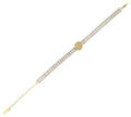 "Alexis" Armband mit Gravurplatte & Zirkonia | goldfarben | Edelstahl | Akzent