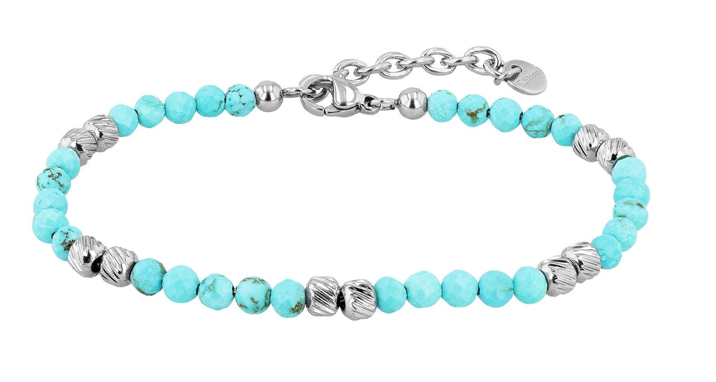 "Willow" Armband | Edelstahl & Türkis Naturstein | silberfarben | 17 + 3 cm | Akzent