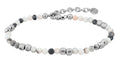 "Willow" Armband | Edelstahl & Zebra Jaspis Naturstein | silberfarben | 17 + 3 cm | Akzent