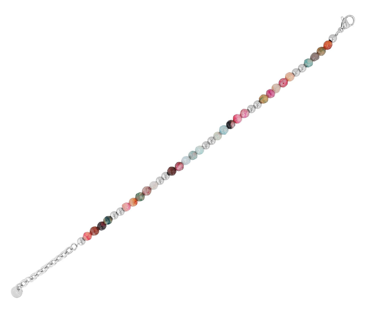 "Willow" Armband | Edelstahl & Turmalin Naturstein | silberfarben | 17 + 3 cm | Akzent
