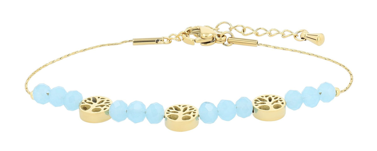 Lenjana Edelstahl-Armband mit Lebensbaumelementen | Gold | Akzent