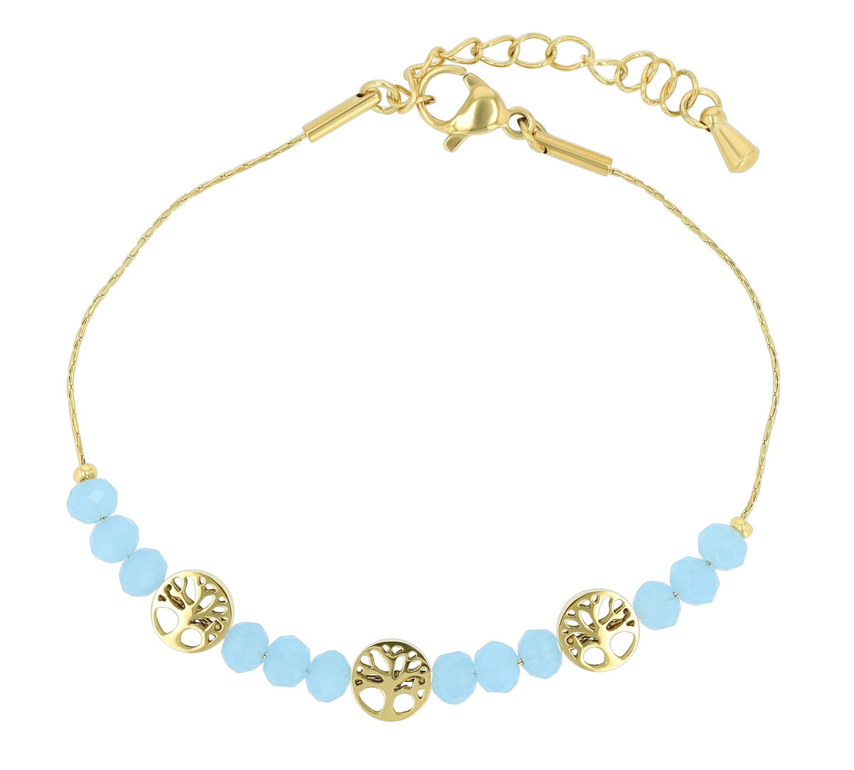 Lenjana Edelstahl-Armband mit Lebensbaumelementen | Gold | Akzent