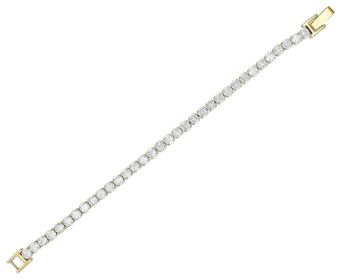"Detta" Tennis-Armband mit Zirkonia | goldfarben | 16,5 + 2,5 cm | Akzent