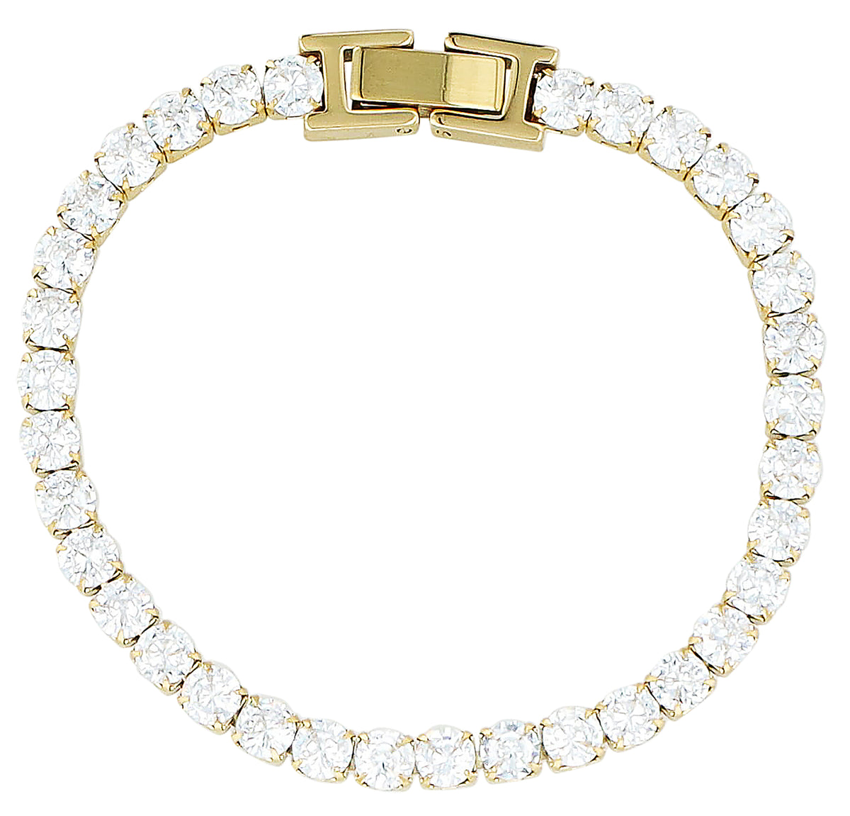 "Detta" Tennis-Armband mit Zirkonia | goldfarben | 16,5 + 2,5 cm | Akzent