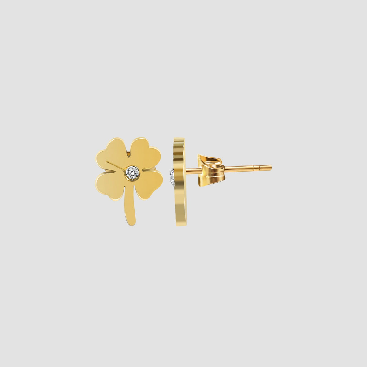 Akzent Ohrstecker "Dayna", Kleeblatt, Edelstahl, goldfarben