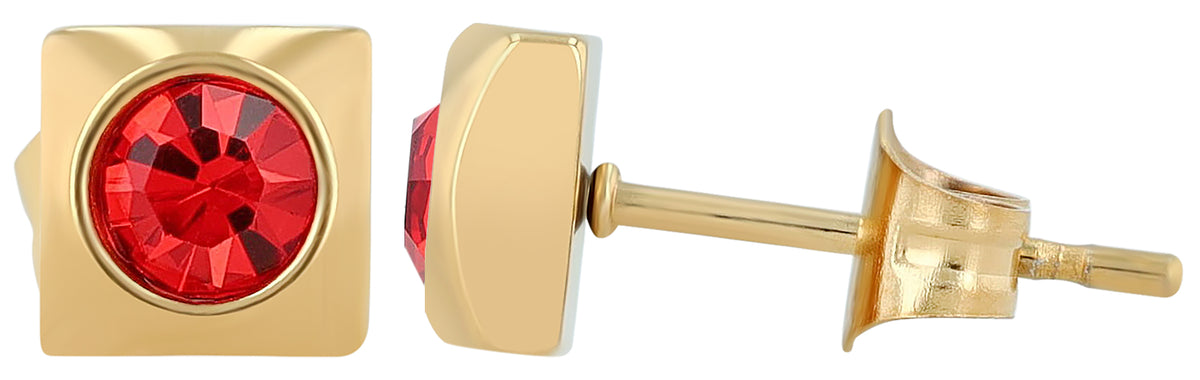 Akzent Ohrstecker "Juli", Edelstahl, Similibesatz, goldfarben