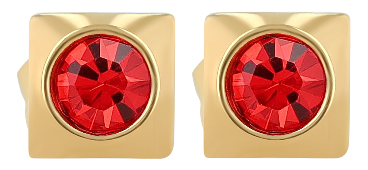 Akzent Ohrstecker "Juli", Edelstahl, Similibesatz, goldfarben