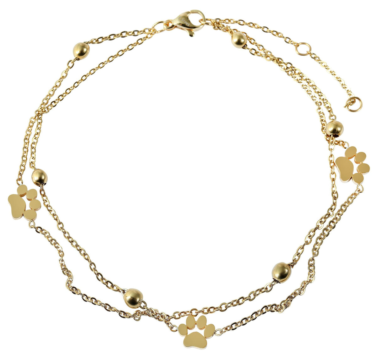 Akzent Edelstahl Fußkettchen Nelyn, 24 cm, goldfarbig