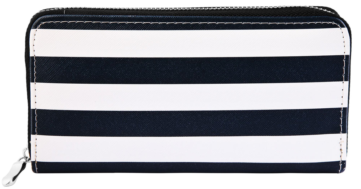 Cham Cham Damen Geldbörse Weiß/Blau Bicolor – Querformat Lederimitat