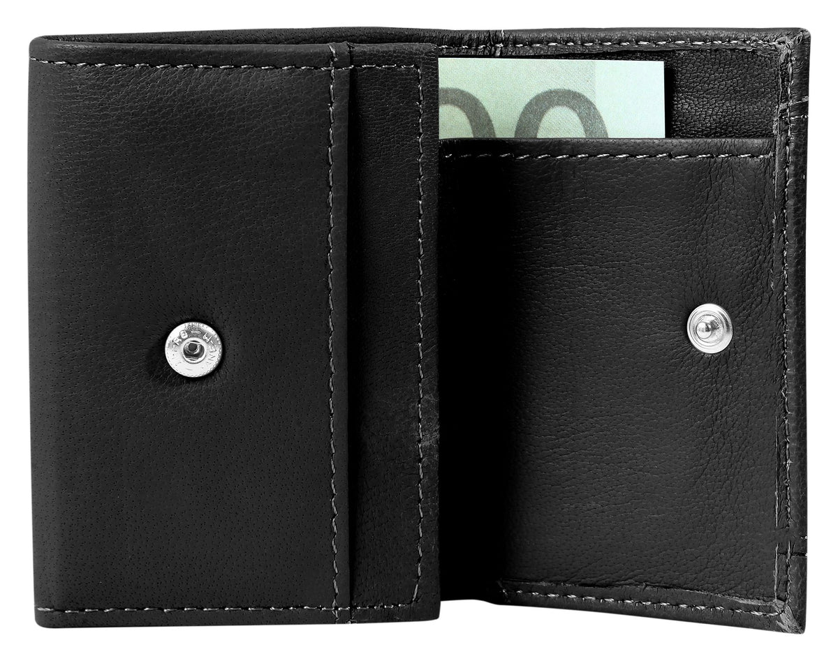 Akzent Handytasche Echtleder, Crossbody mit Minigeldbörse, rosa, schwarz