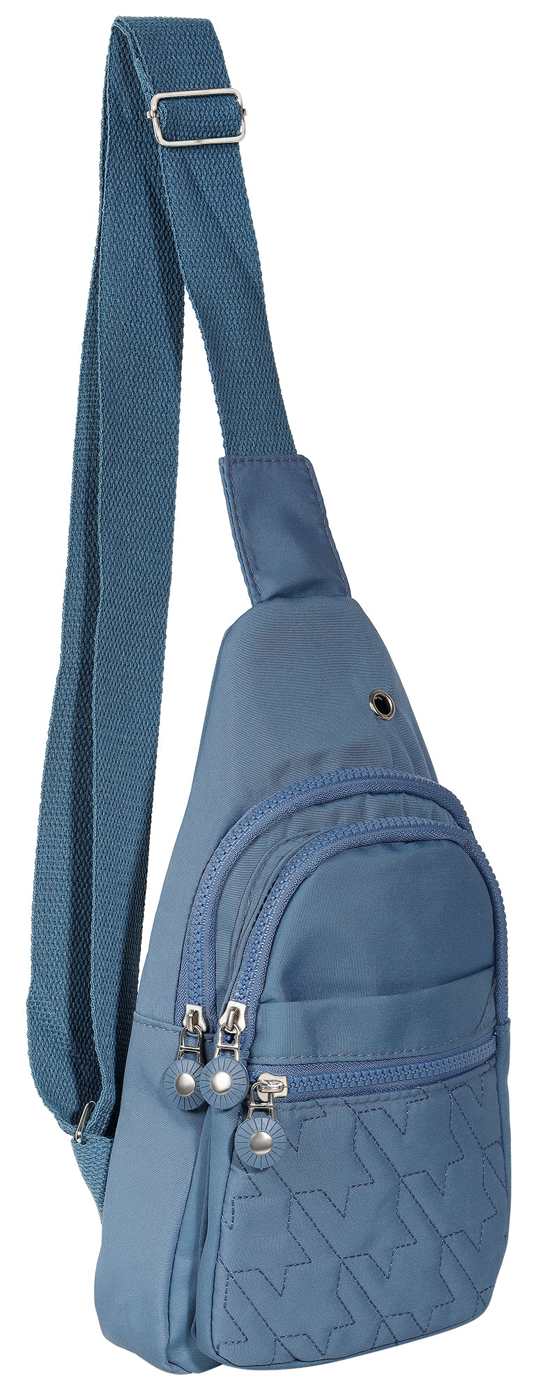 Brusttasche / Cross Body Bag, Textil, verstellbarer Gurt, 5 Designs, 4er-Pack – Schwarz, Grün, Blau
