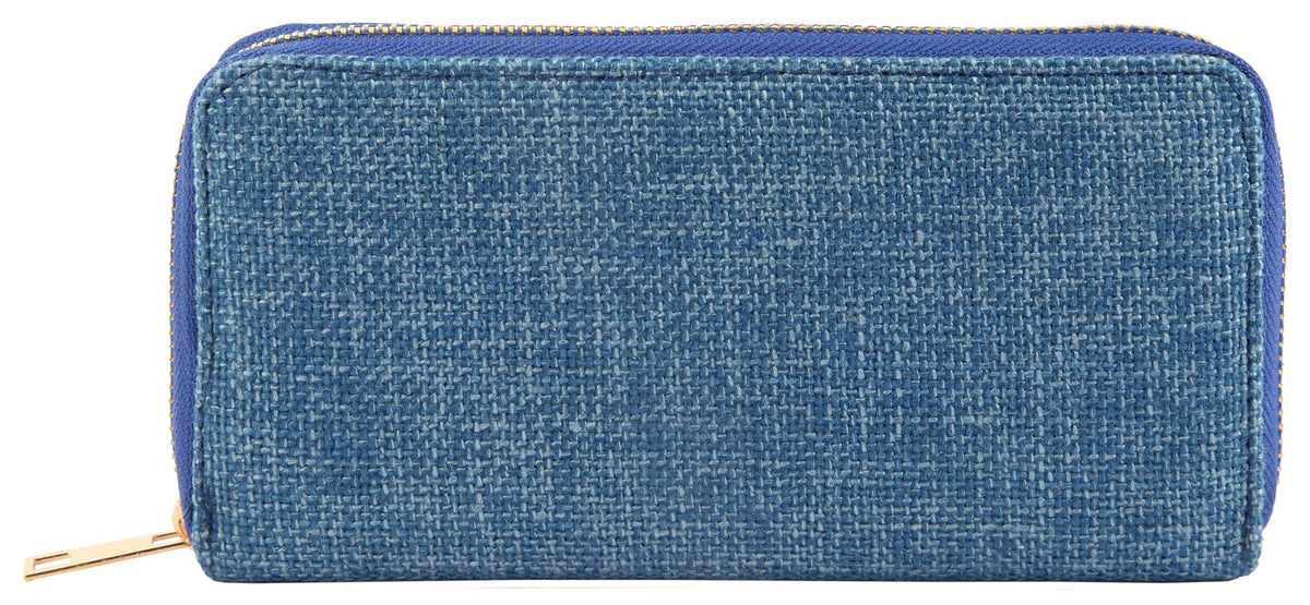 Cham Cham Damen Geldbörse Lederimitat Blau – Querformat Modisch