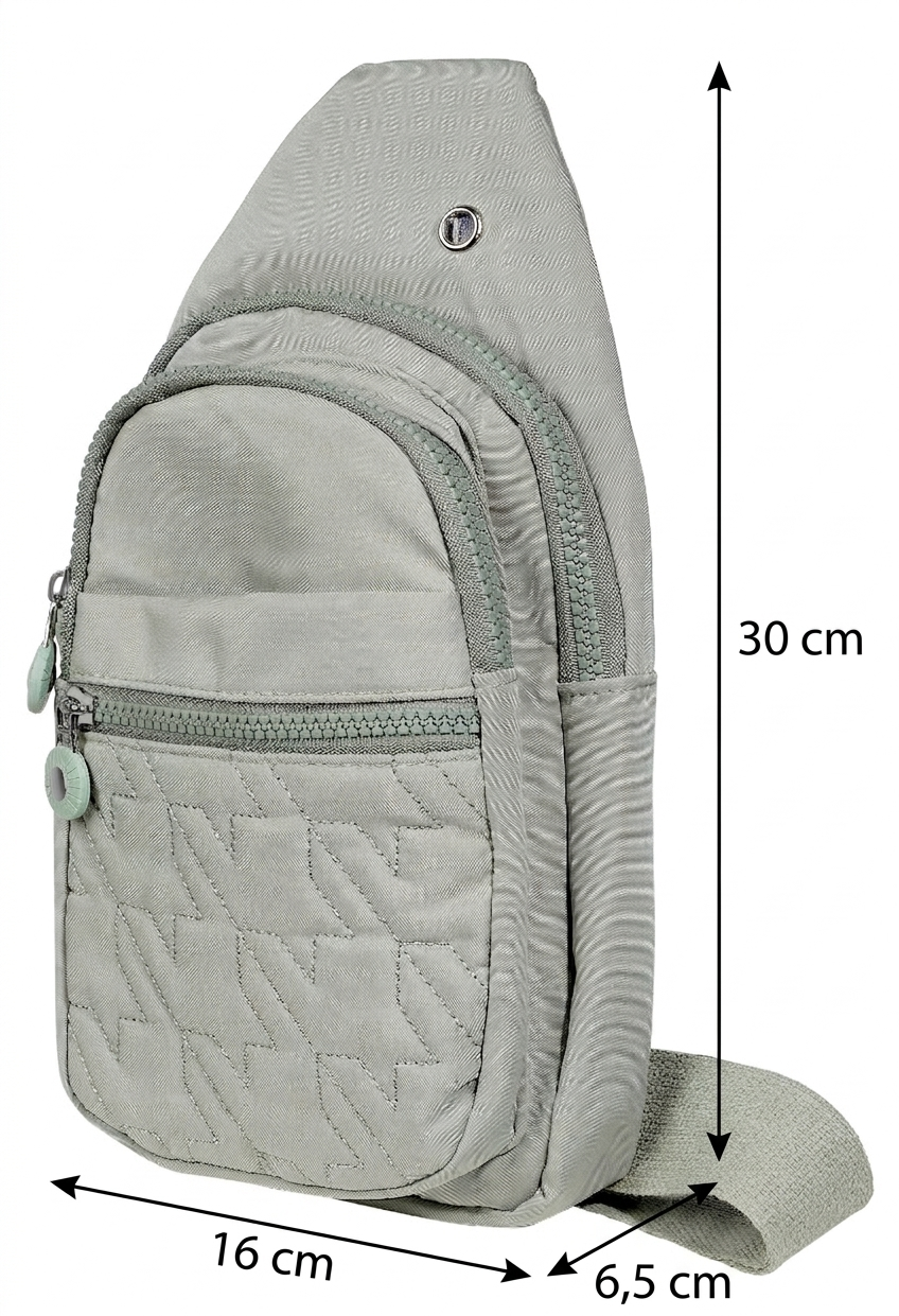 Brusttasche / Cross Body Bag, Textil, verstellbarer Gurt, 5 Designs, 4er-Pack – Schwarz, Grün, Blau