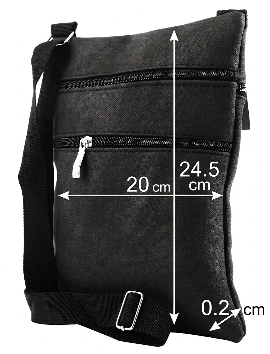 Cham Cham Sling Bag Lederimitat Schwarz – Unisex Umhängetasche