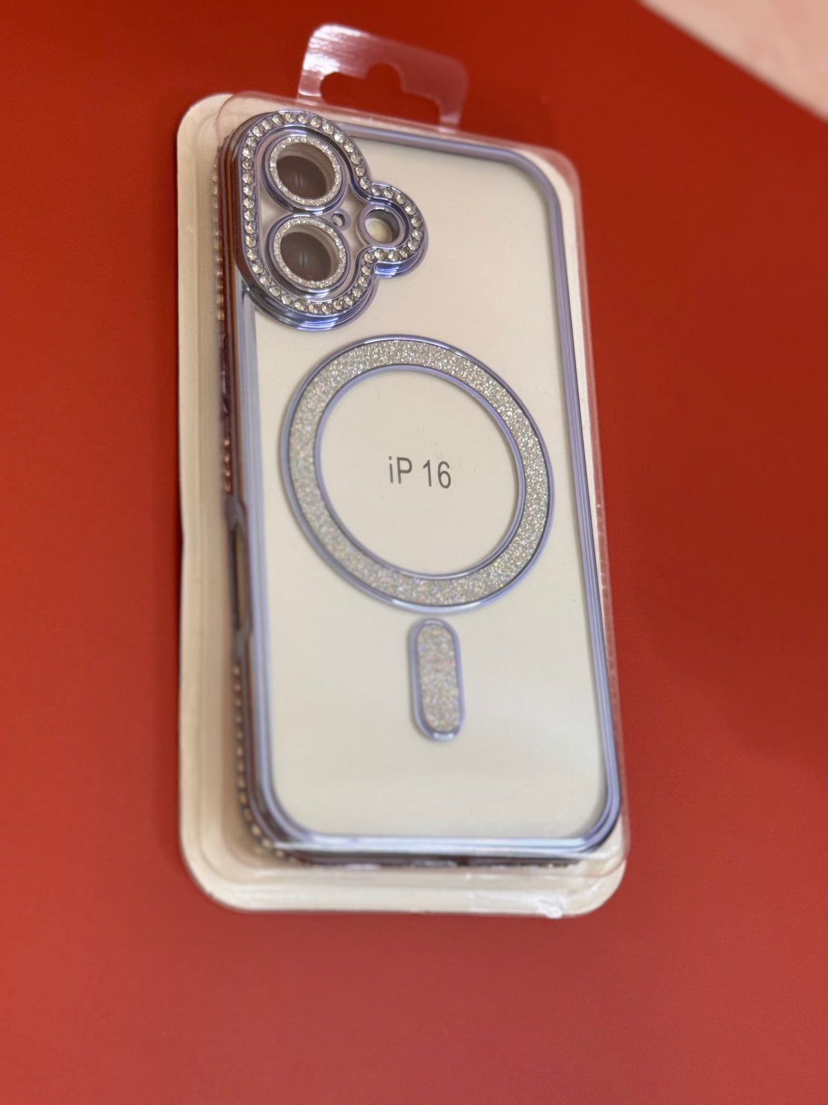 Handyhülle für iPhone 16 mit funkelndem Rahmen
