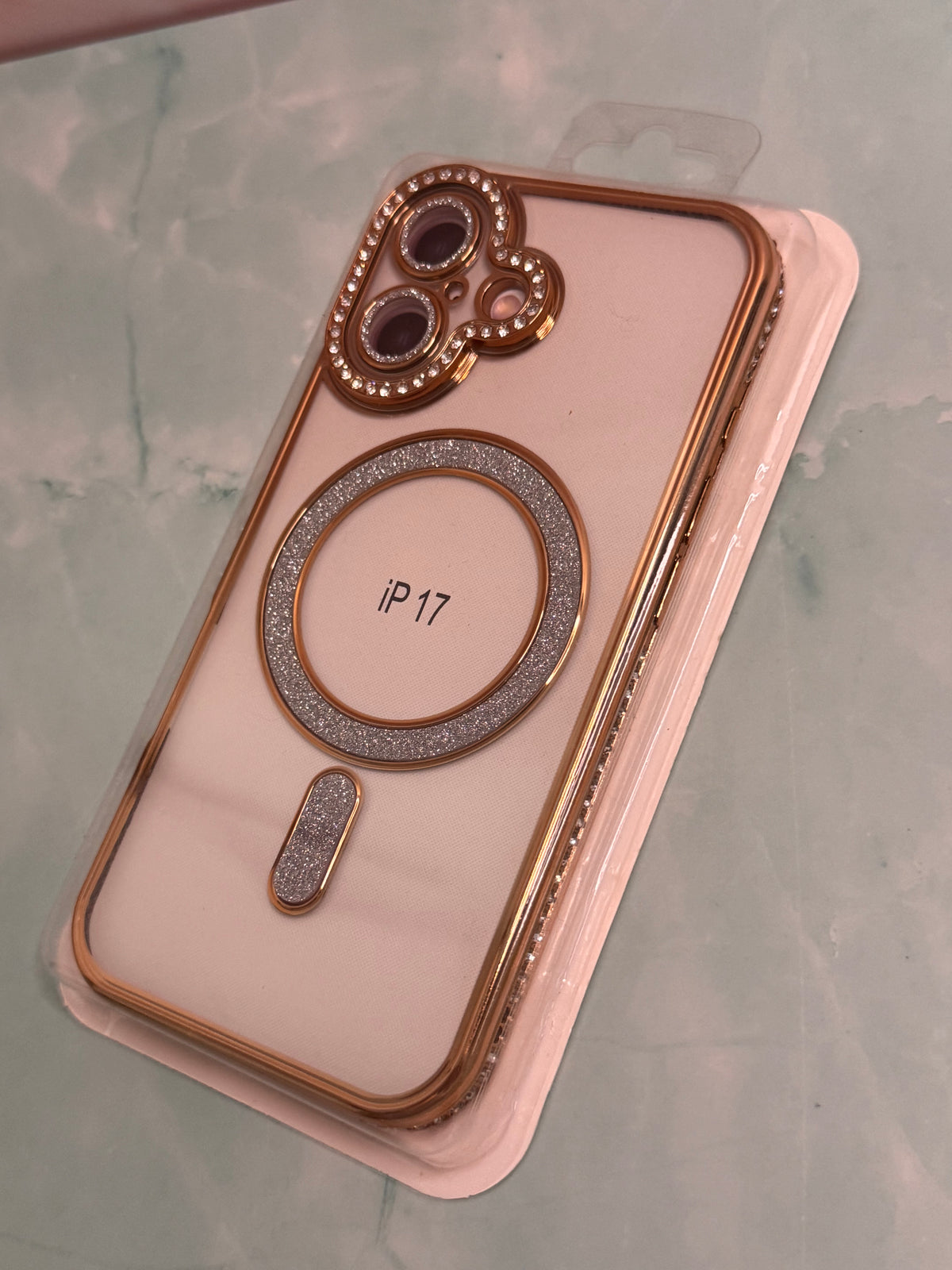 Handyhülle für iPhone 17 mit funkelndem Rahmen