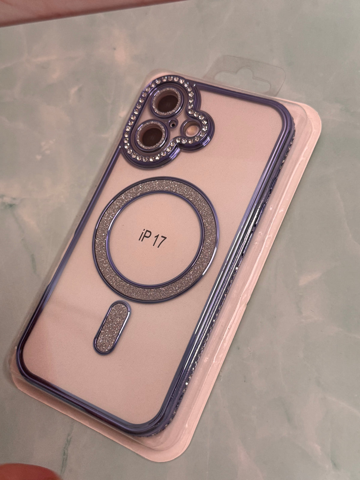 Handyhülle für iPhone 17 mit funkelndem Rahmen