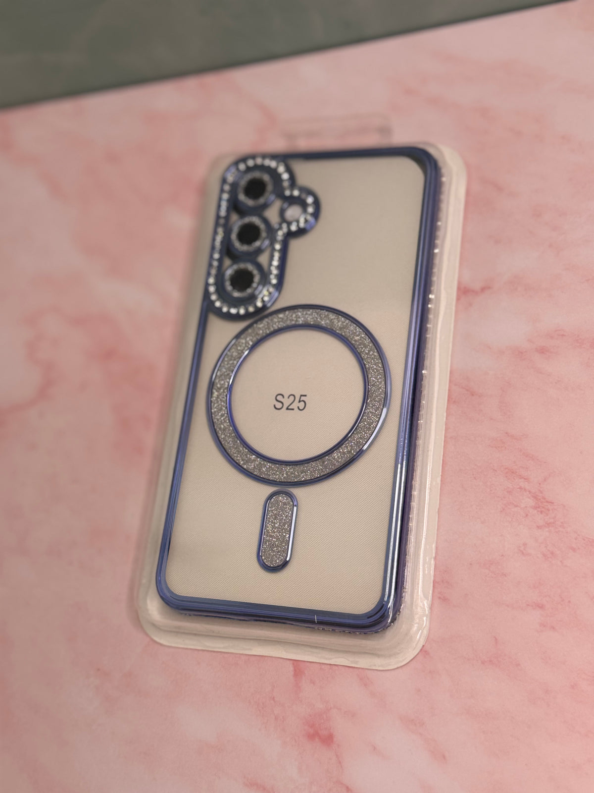 Handyhülle für Samsung S25 mit funkelndem Rahmen
