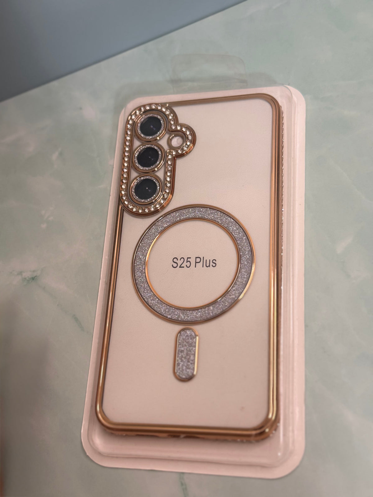 Handyhülle für Samsung S25 Plus mit funkelndem Rahmen