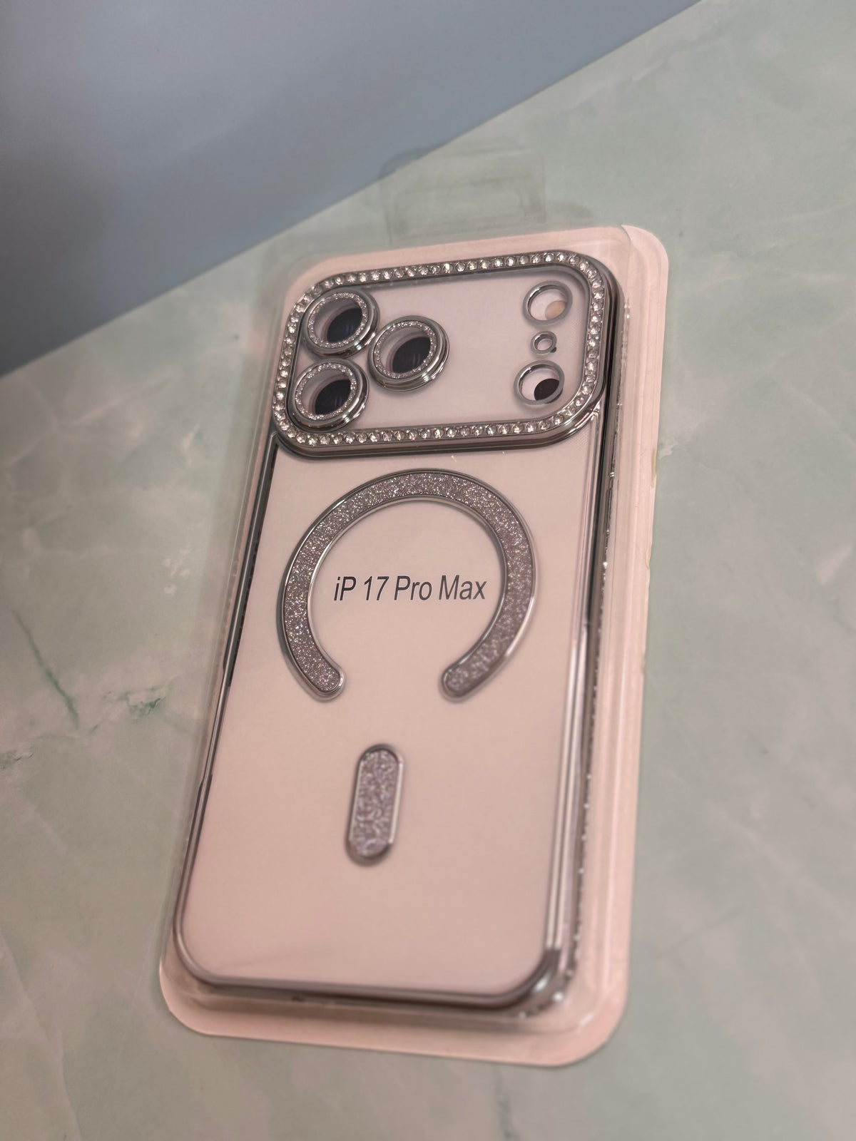 Handyhülle für iPhone 17 Pro Max mit funkelndem Rahmen