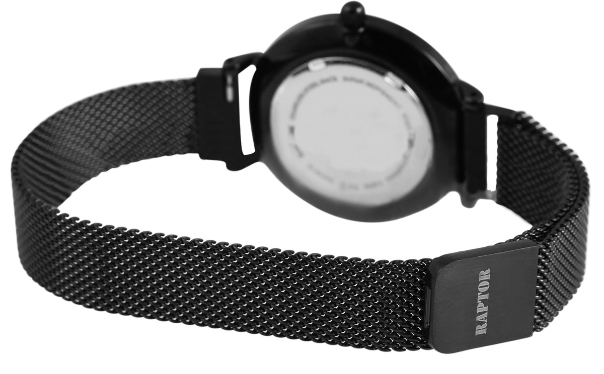 JUST WATCH EXCLUSIVE Scarlet – Elegante Damenuhr mit schwarzem Meshband