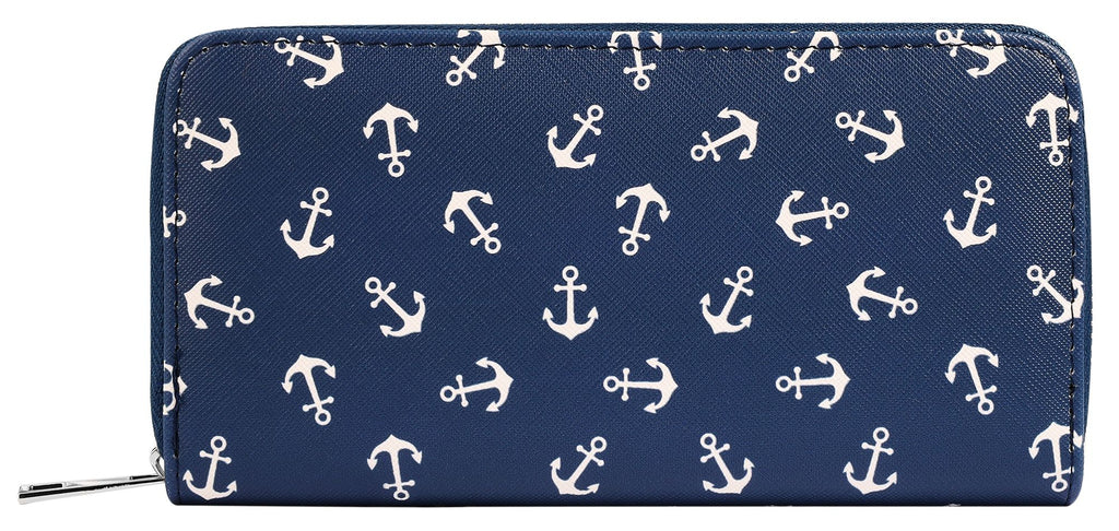 Cham Cham "Anissa" Damen Geldbörse Lederimitat Maritim Blau/Weiß