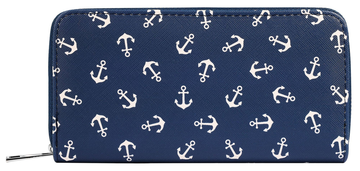 Cham Cham "Anissa" Damen Geldbörse Lederimitat Maritim Blau/Weiß