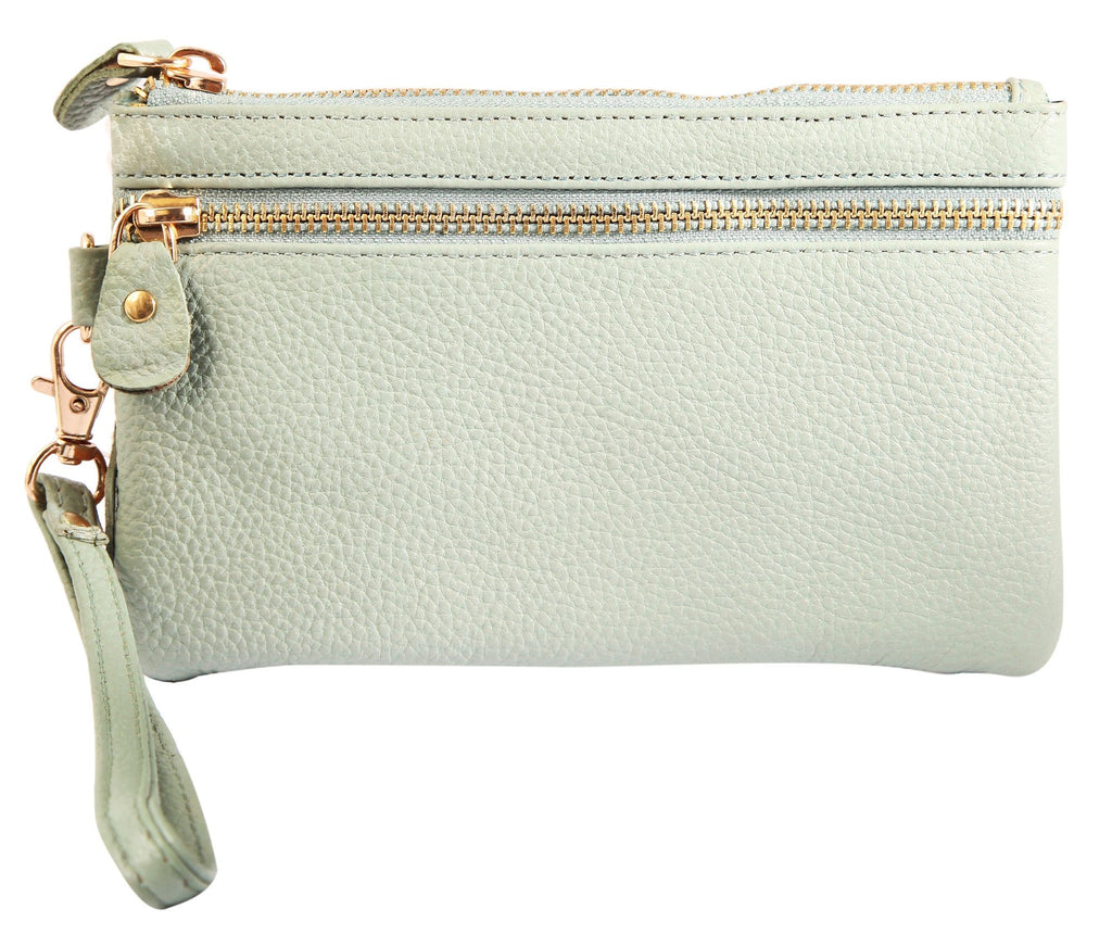Leonardo Verrelli Damen-Geschenkset Echtleder Blau/Mint – Tasche & Kartenmäppchen