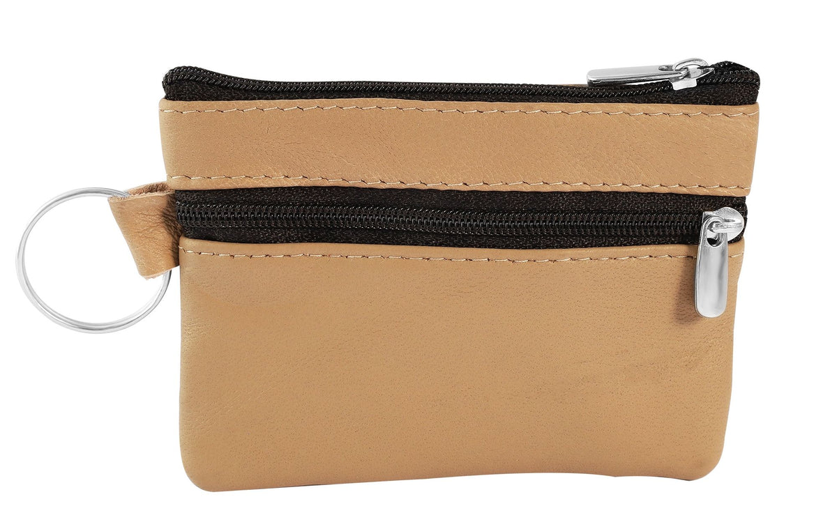 Excellanc Echtleder Schlüsselbeutel – Schwarz, Hellbraun/Beige, Türkis, Cognac