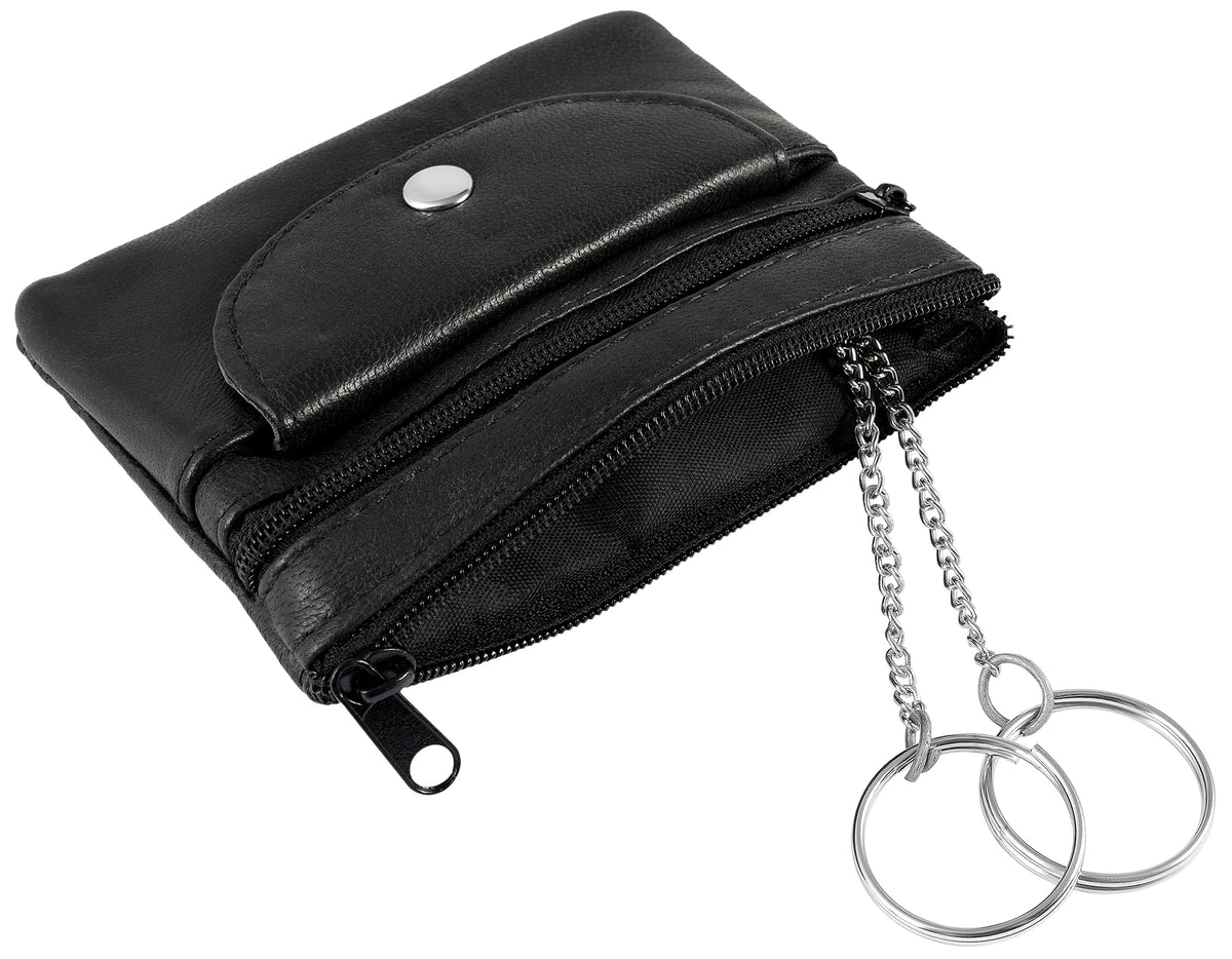 Excellanc Schlüsseletui Echtleder Schwarz – Lammleder Unisex
