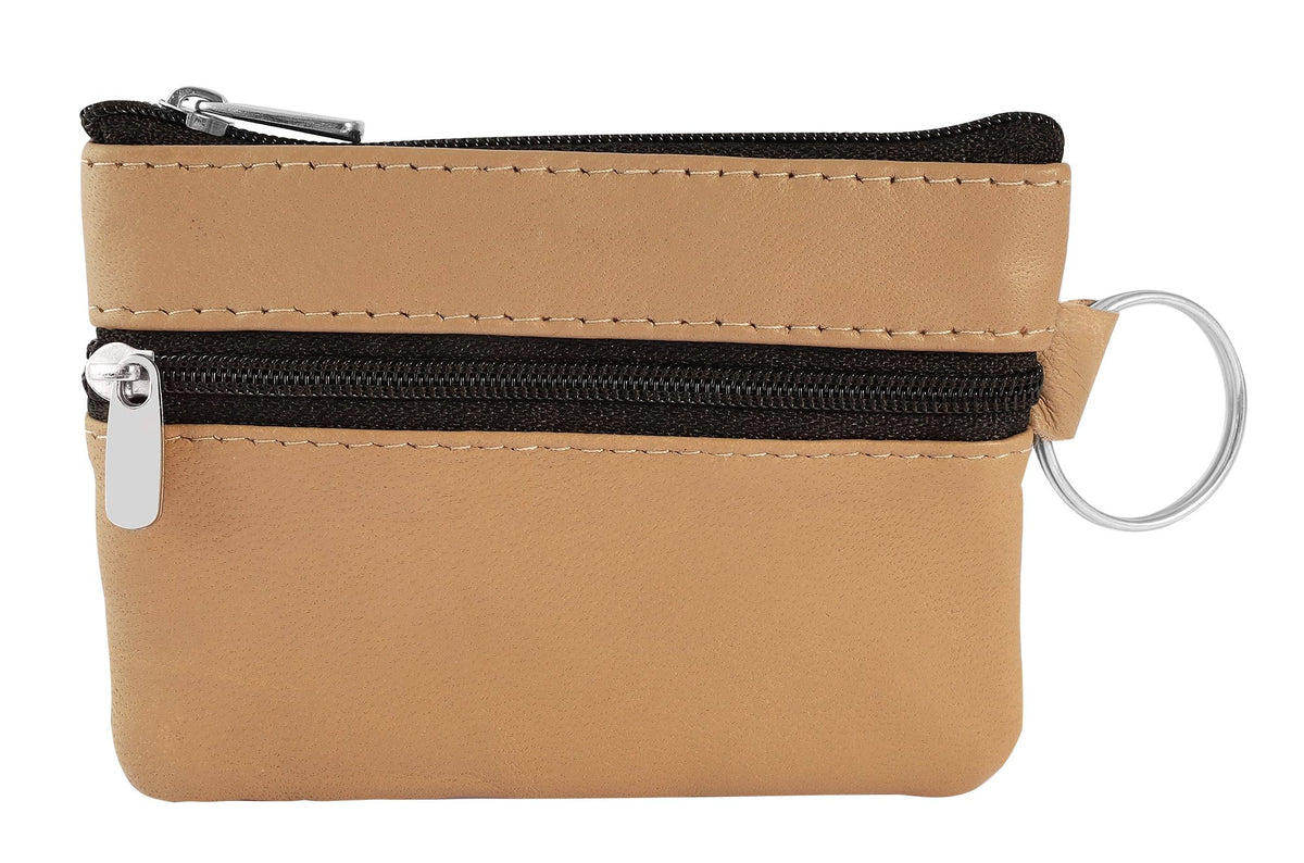 Excellanc Echtleder Schlüsselbeutel – Schwarz, Hellbraun/Beige, Türkis, Cognac