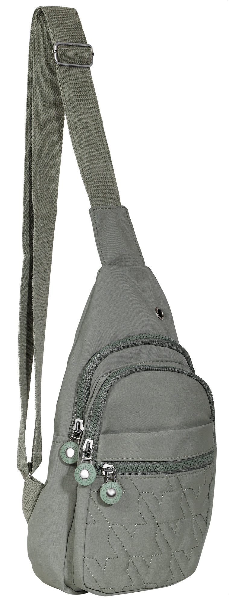 Brusttasche / Cross Body Bag, Textil, verstellbarer Gurt, 5 Designs, 4er-Pack – Schwarz, Grün, Blau